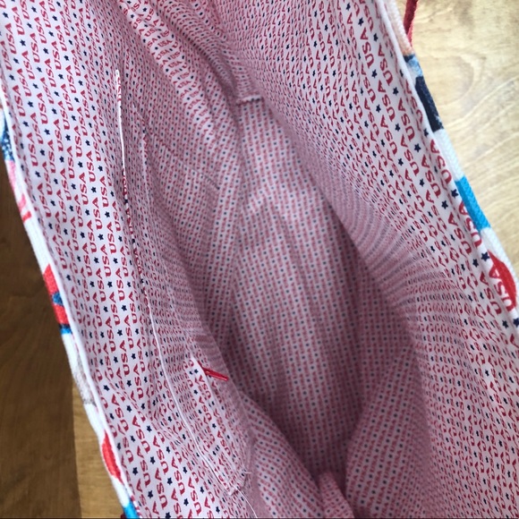 Gnome Canvas Tote Bag Large 4th of July Red White Blue Patriotic Flag - Picture 2 of 2